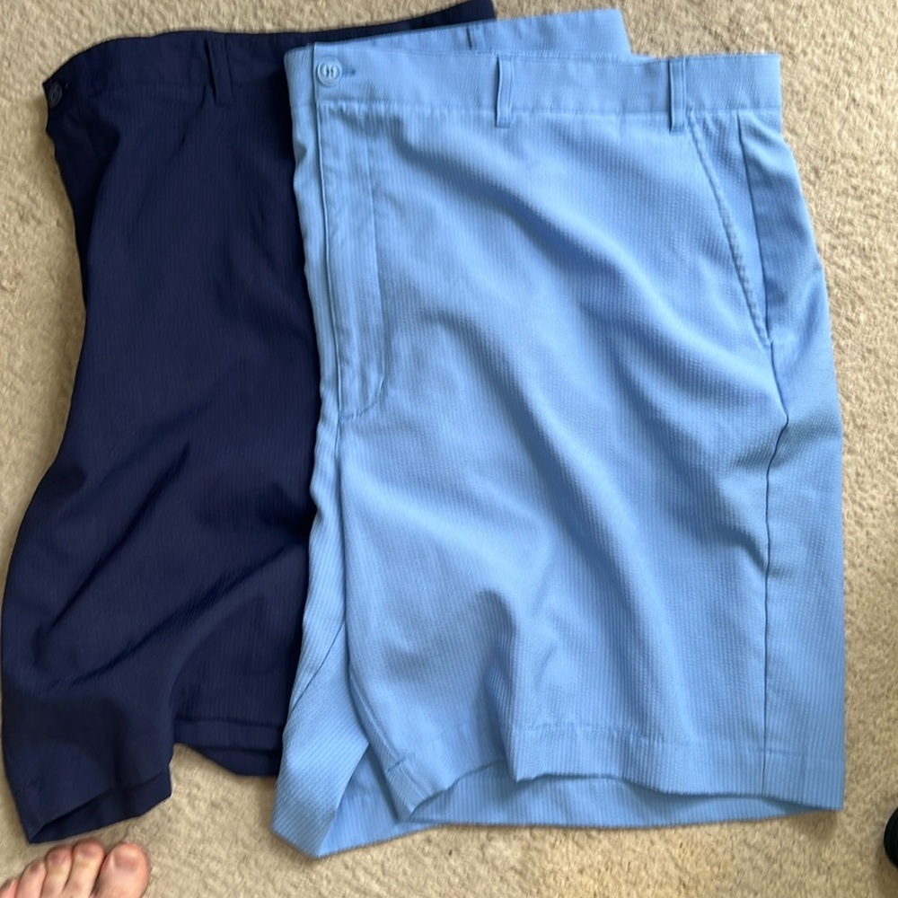 Roundtree & Yorke Blue Flat Front Men Shorts
